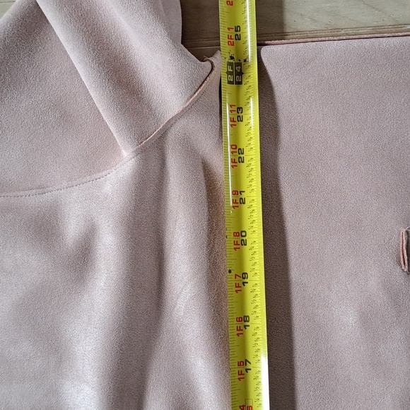 Wynne Layers Faux Suede Soft Mauve Pink Snap Buttons Pockets Cozy Jacket - Picture 8 of 9